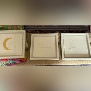 Elegant White Framed Art Set